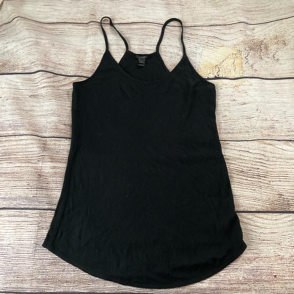 Black Ribbed Knit Tank Top JCrew